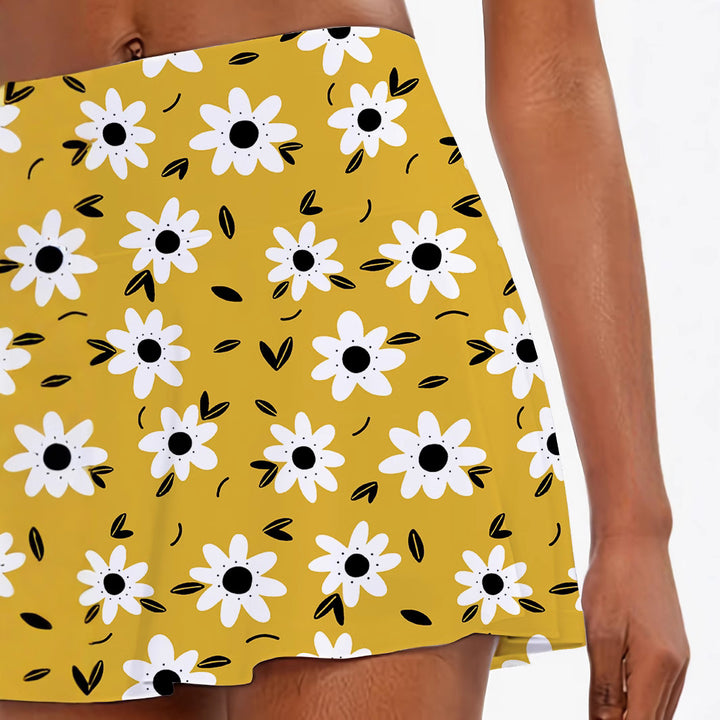 Femme Floral Print Skater nederdel Stilla