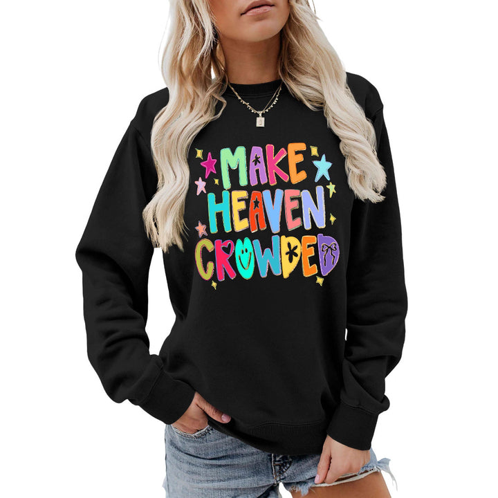 Kvinders sweatshirt med farverigt design og legende tekst Stilla