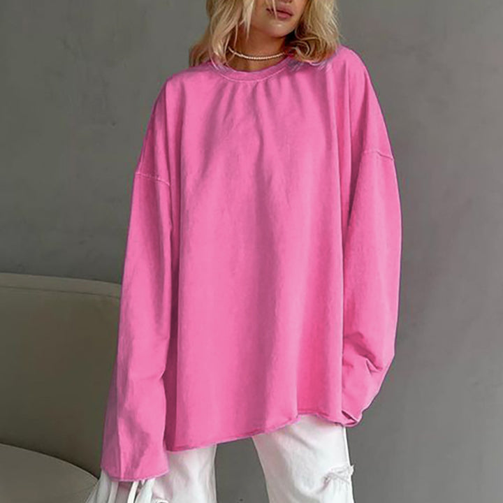 Dame Oversized Sweatshirt lavet af blød bomuldsblanding med elegant design Stilla