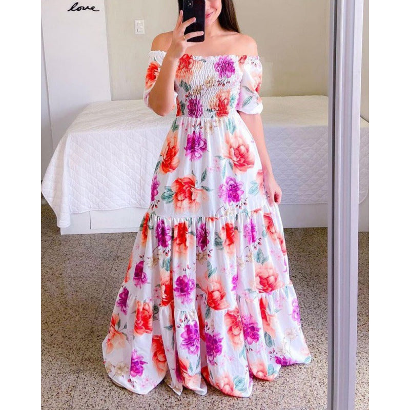 Dame Off-Shoulder Volan Maxi Kjole Stilla