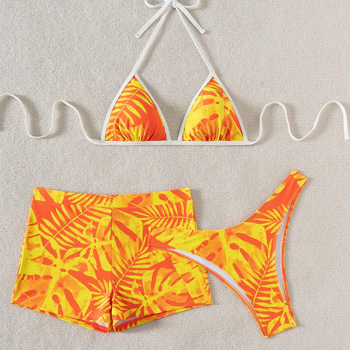 Dame Bikini-sæt med trendy palme-design Stilla