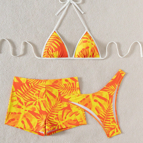 Dame Bikini-sæt med trendy palme-design Stilla
