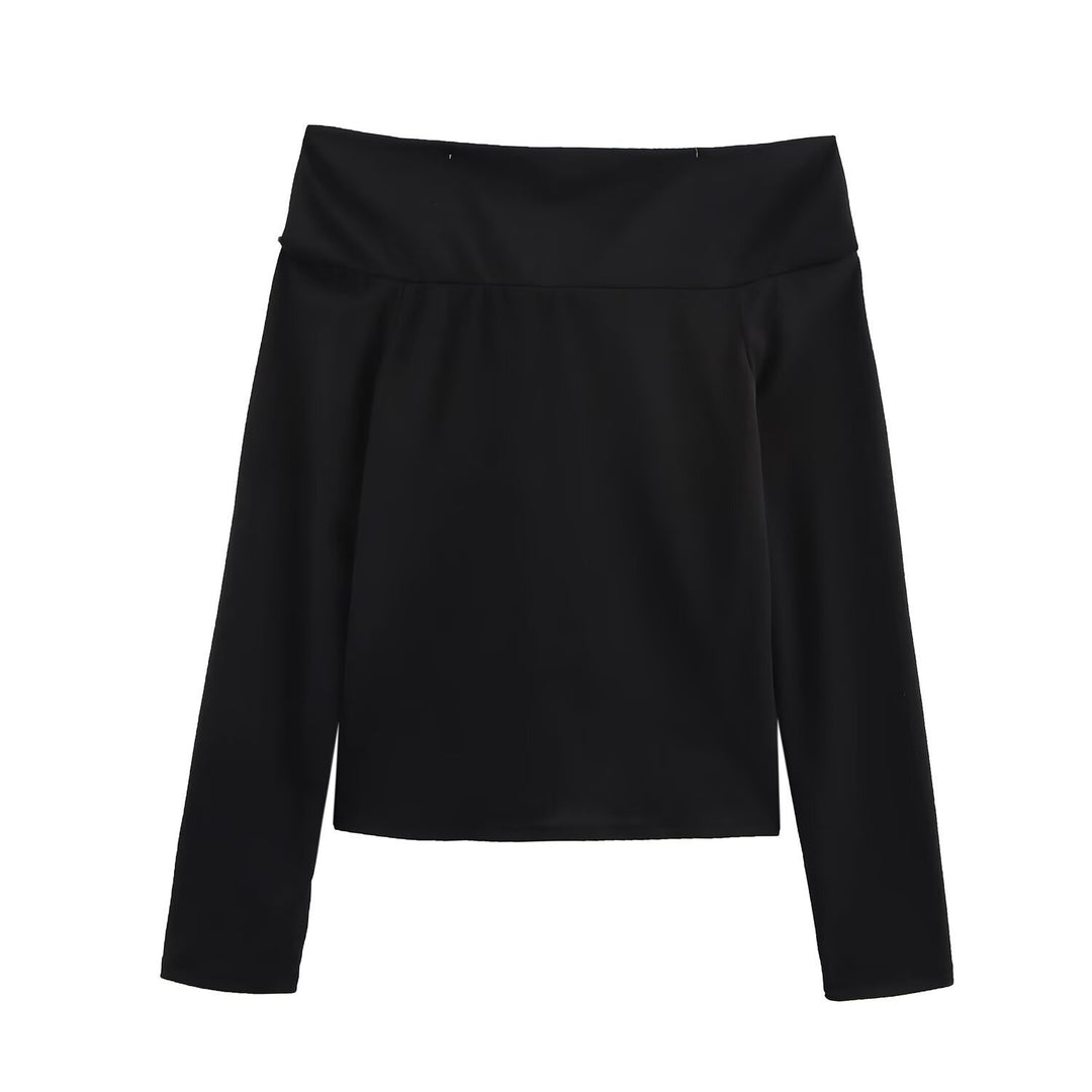 Dame Off-Shoulder Langærmet Top med draperet knopdetalje Stilla