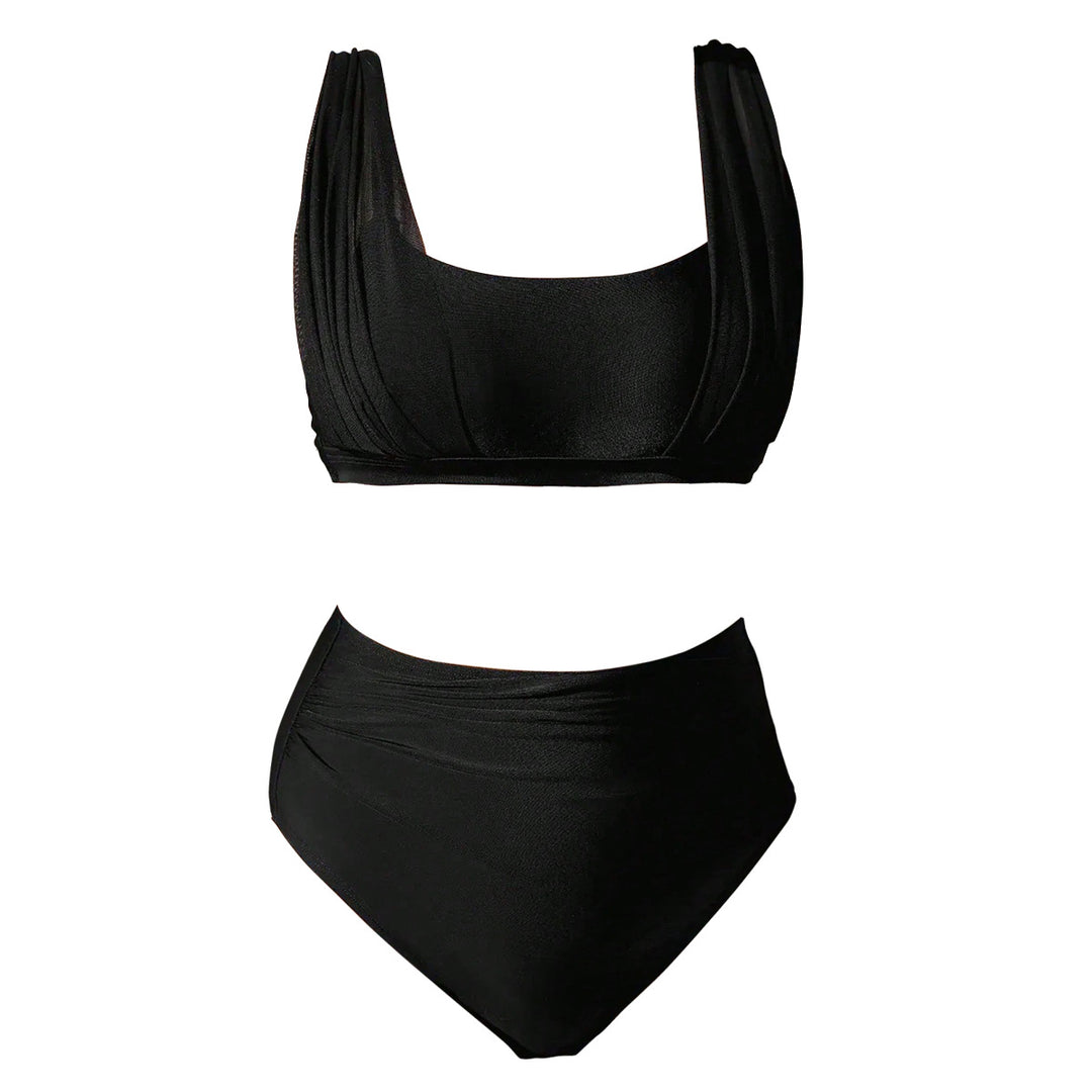 Dame Højtaljet bikini med moderigtig bustier-top Skovae