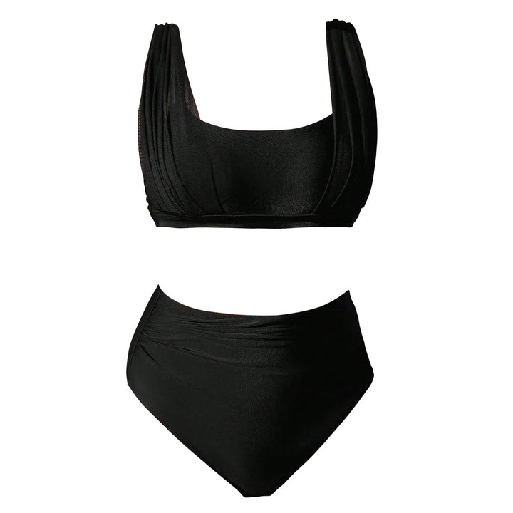Dame Højtaljet bikini med moderigtig bustier-top Skovae