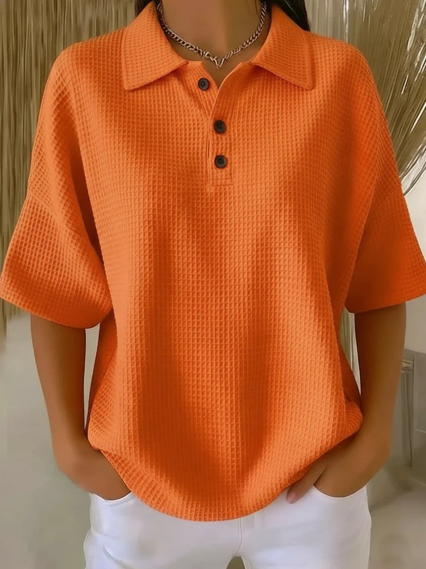 Dame sporty polo shirt made of waffle piqué Skovae