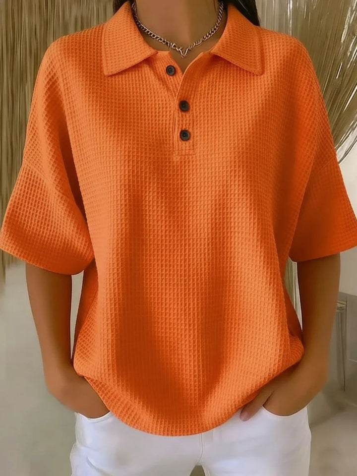 Dame sporty polo shirt made of waffle piqué Skovae