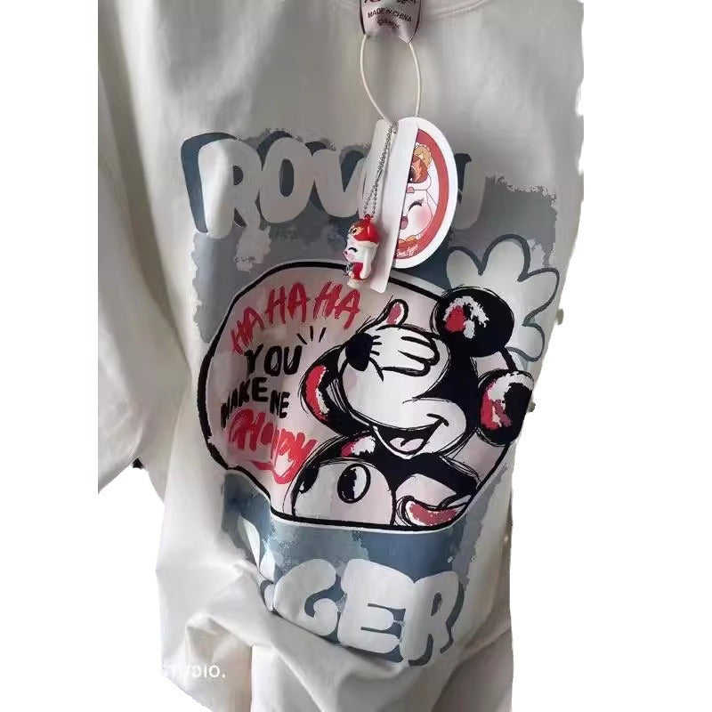 Dame T-shirt med legende cartoon-print og oversized snit Stilla