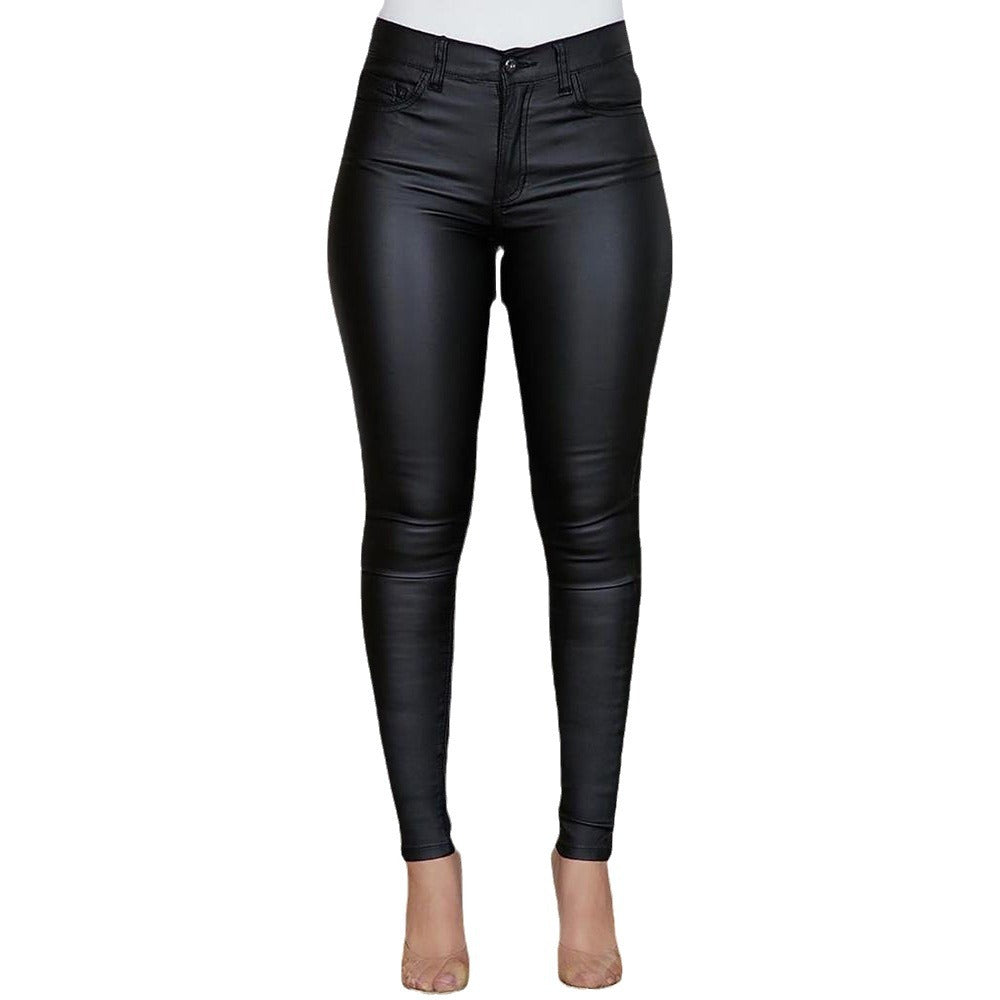 Dame figurtilpassede jeans med højglans-finish Stilla