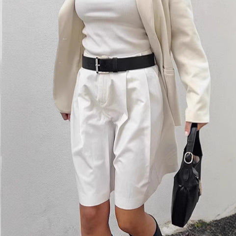 Dame plisséshorts med elastisk taljebånd og elegant pasform Stilla