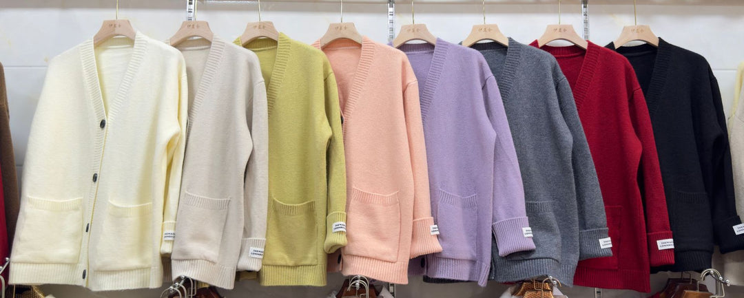 Kvinders Casual Oversized Cardigan med Store Lommer og Knap Detaljer Stilla