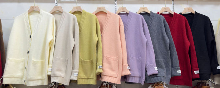 Kvinders Casual Oversized Cardigan med Store Lommer og Knap Detaljer Stilla