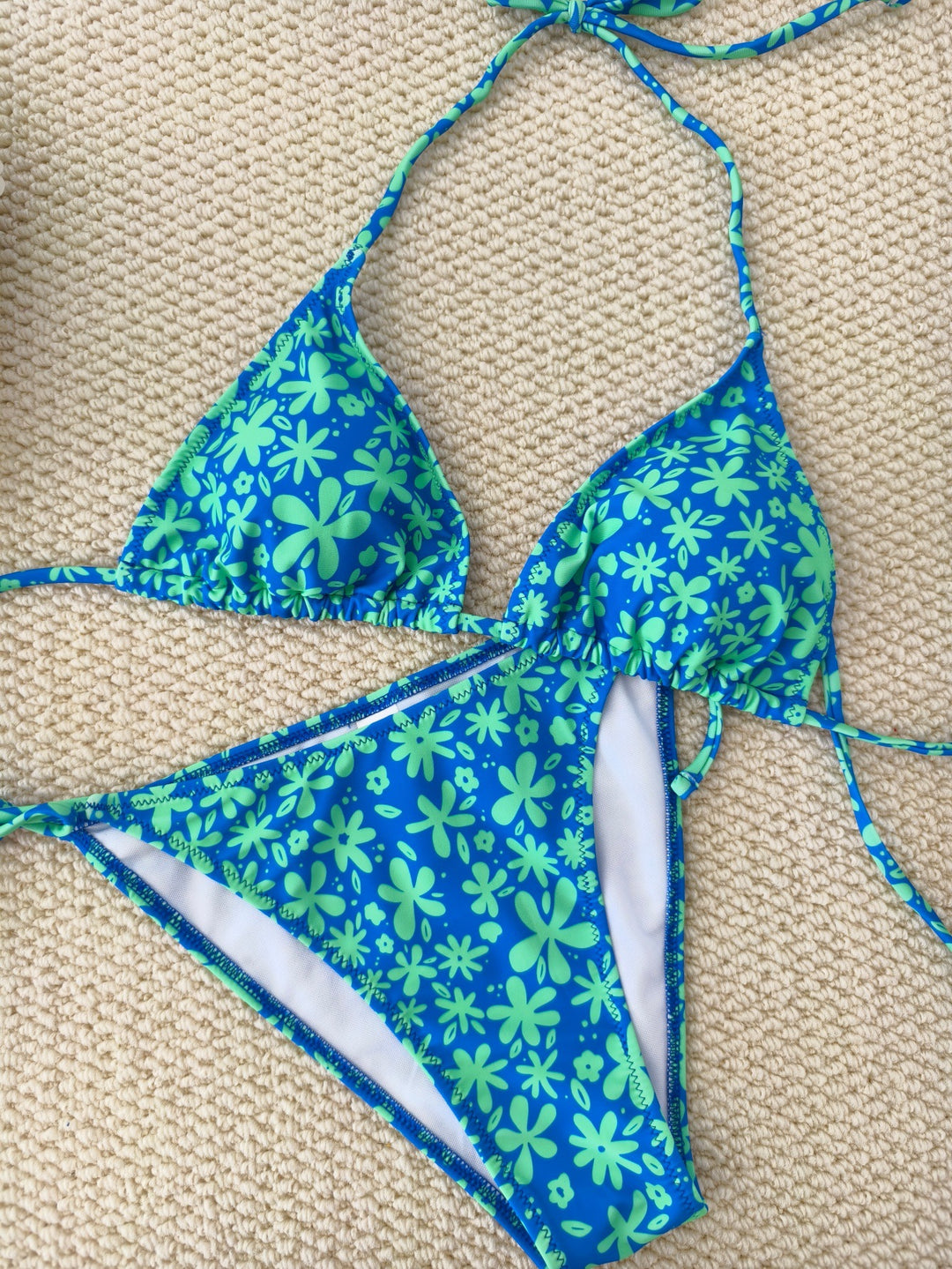 Dame Triangel-Bikini med blomsterdesign Skovae