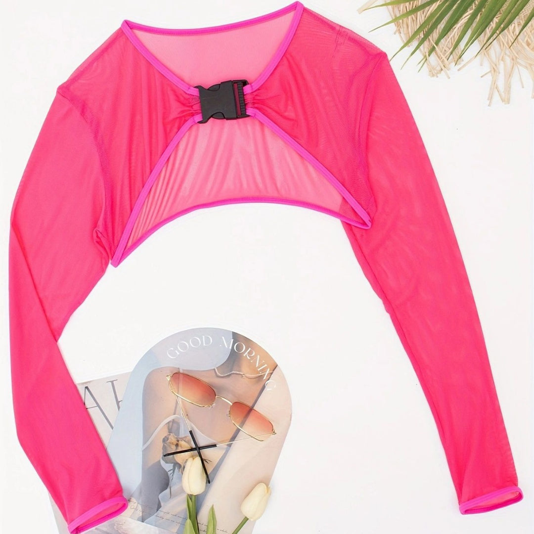 Dame Langærmet Crop-Top Overdel Skovae