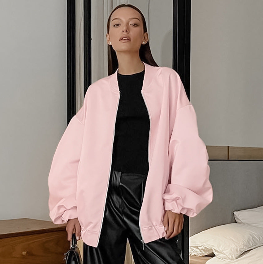 Dame Oversized Blousonjakke med afslappet snit og elastiske manchetter Stilla