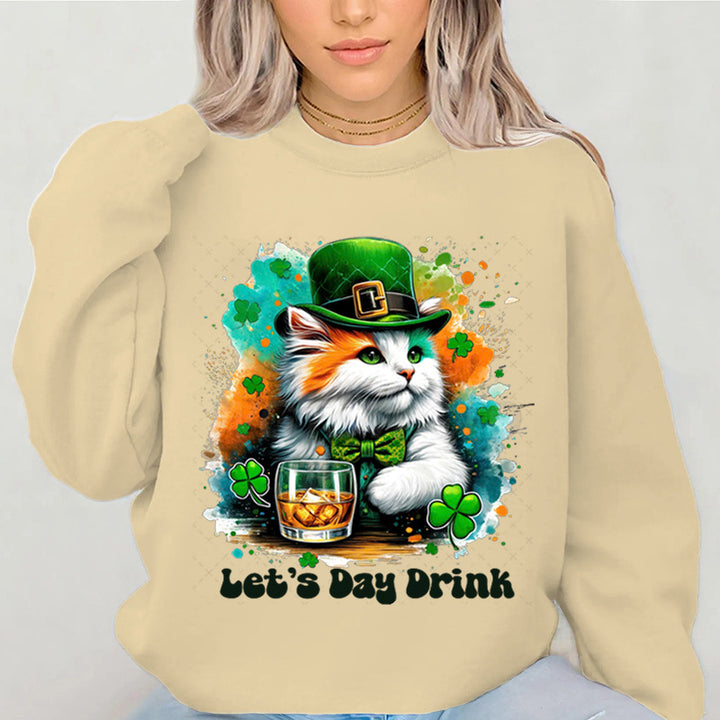 Kvinders sweatshirt med sjov katte-design og inspirerende tekst Stilla