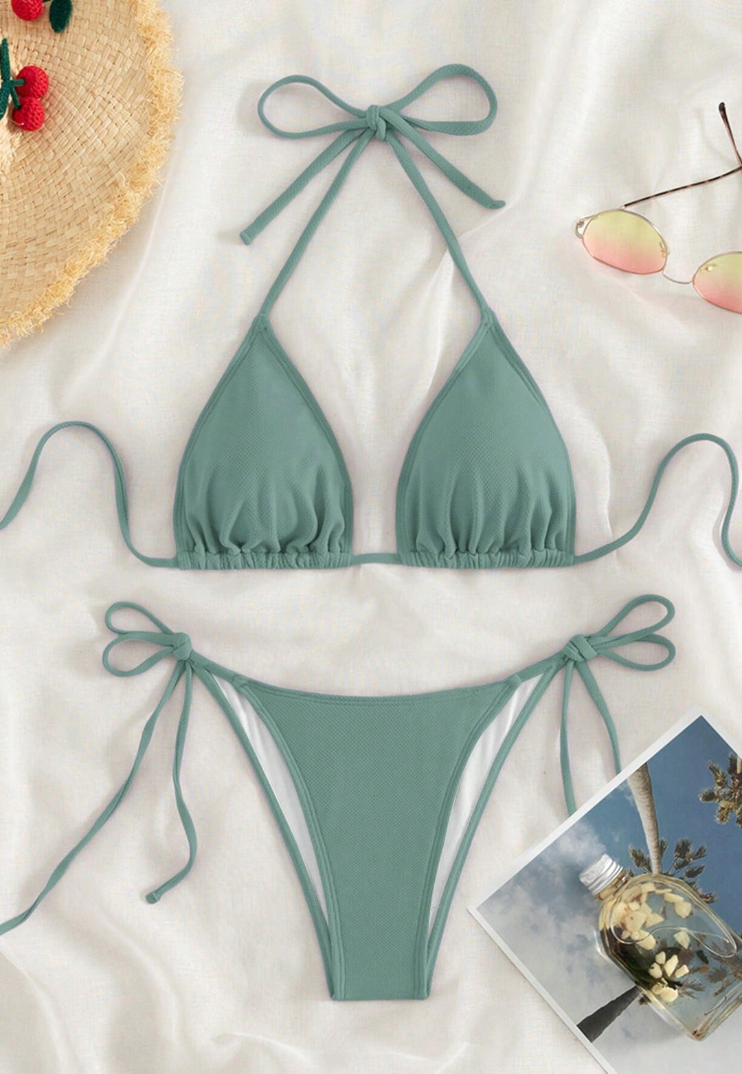 Dame Triangel-Bikini med justerbare snorebånd Skovae