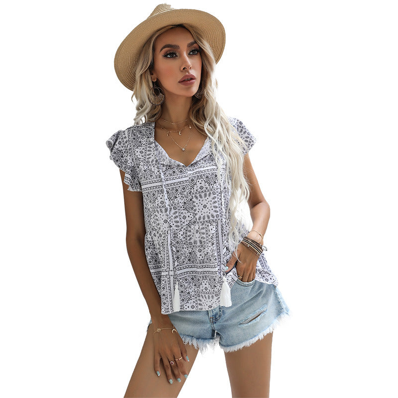 Femme Boho Chic Rynkede ærmer Bluse Stilla