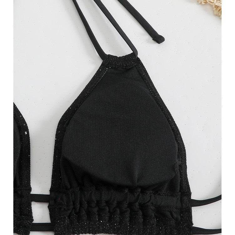 Dame Triangel-Bikini med funklende accenter og justerbare stropper Stilla