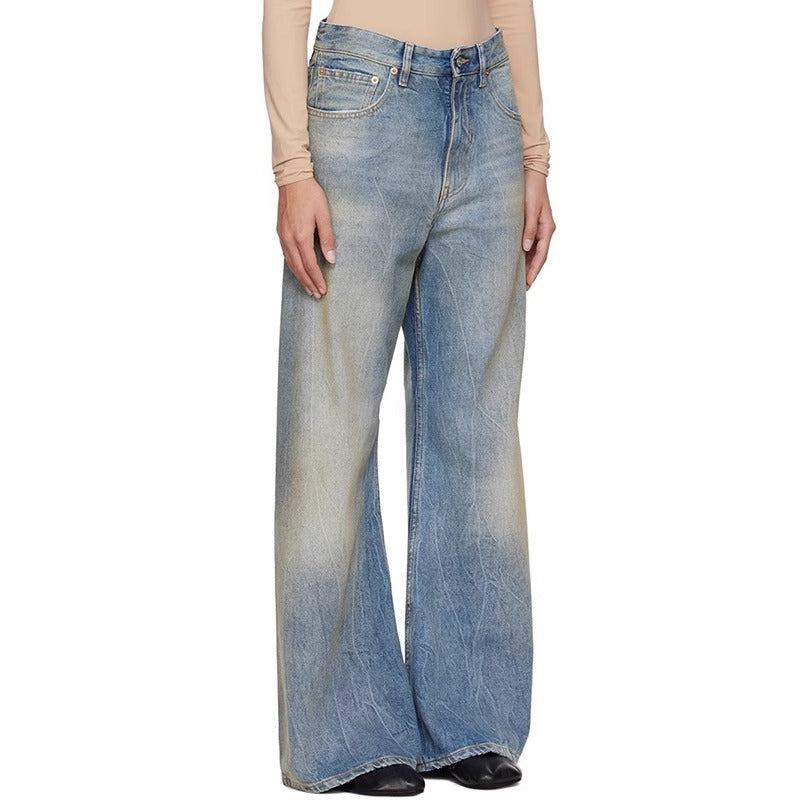 Dame brede jeans med høj talje Stilla