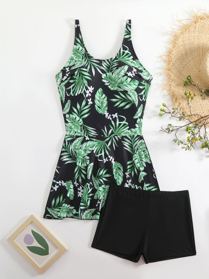 Dame svømmedragt med blomsterdesign og moderne shorts-design Skovae