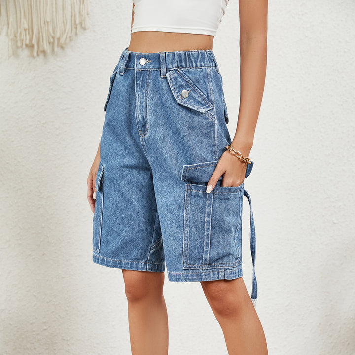 Dame Cargo-shorts med høje lommer og justerbar talje Stilla