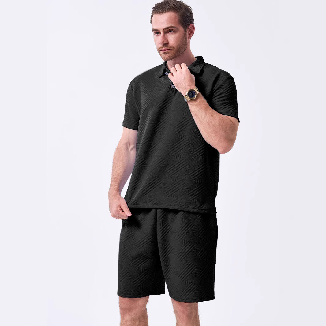 Herrer sporty kortærmet polo skjorte og shorts-sæt med åndbart design og moderne struktur Stilla