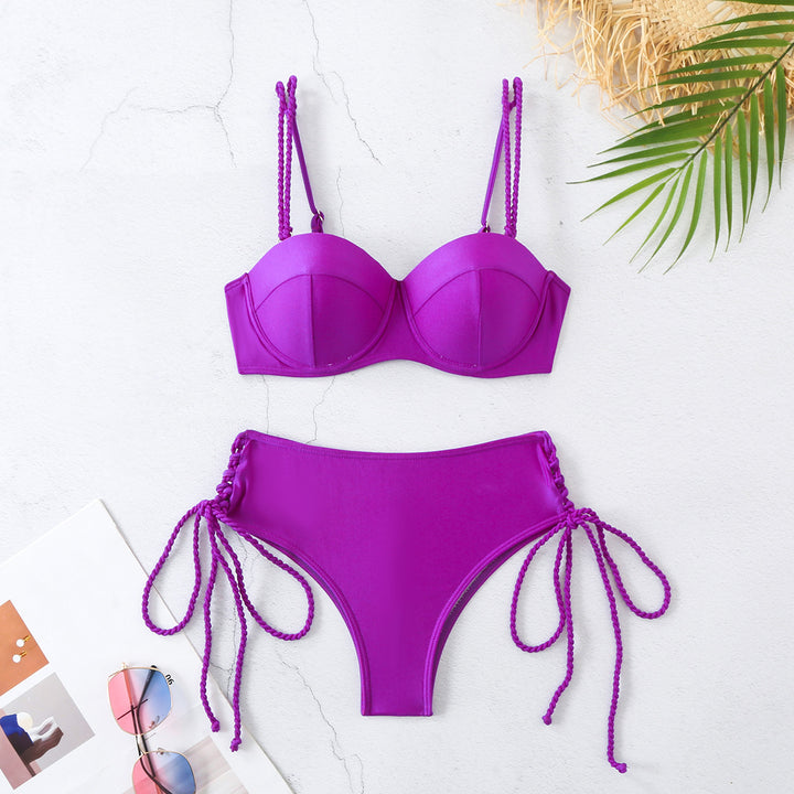 Damer Bikini-sæt med justerbare stropper og sidelommer detaljer Stilla