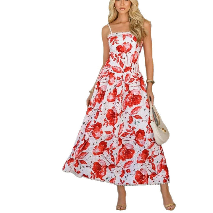 Dame Floral Lagdelt Maxi Kjole Stilla