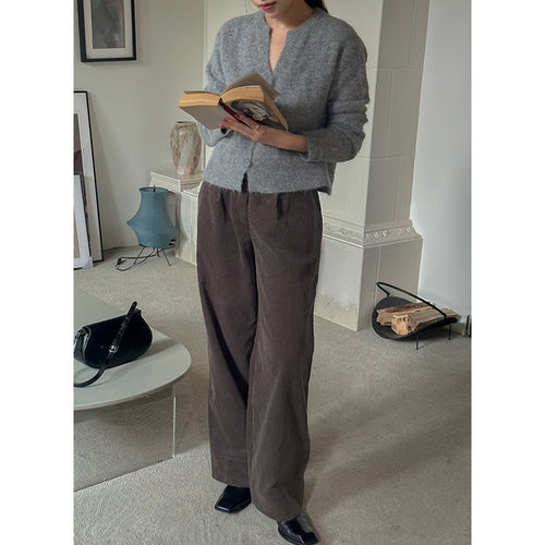 Dame bred plissé-bukser med høj talje og elegante folder Stilla