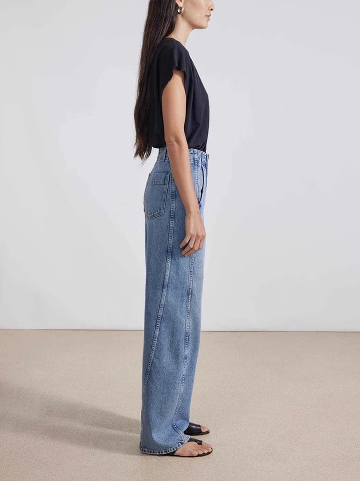 Dame brede High-Waist jeans med afslappet pasform og bæredygtig denim Stilla
