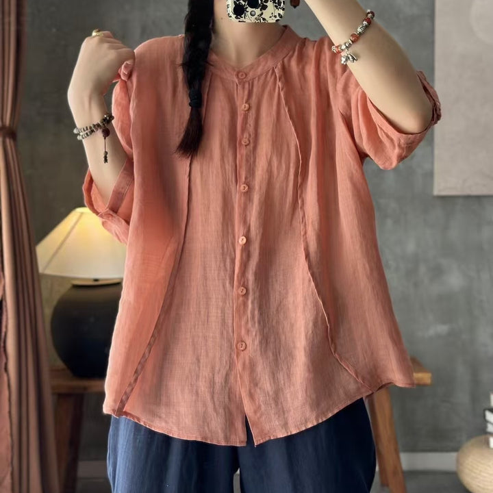 Femme Letvægts Button-Up Linnedæksel Stilla