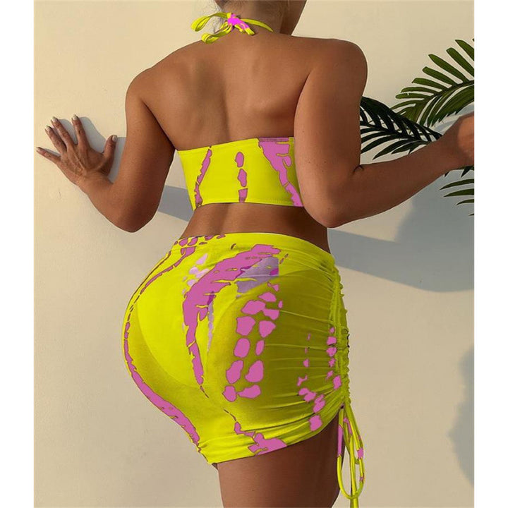 Dame Strandset med kreativ Cut-Out og elastisk Minirok Stilla