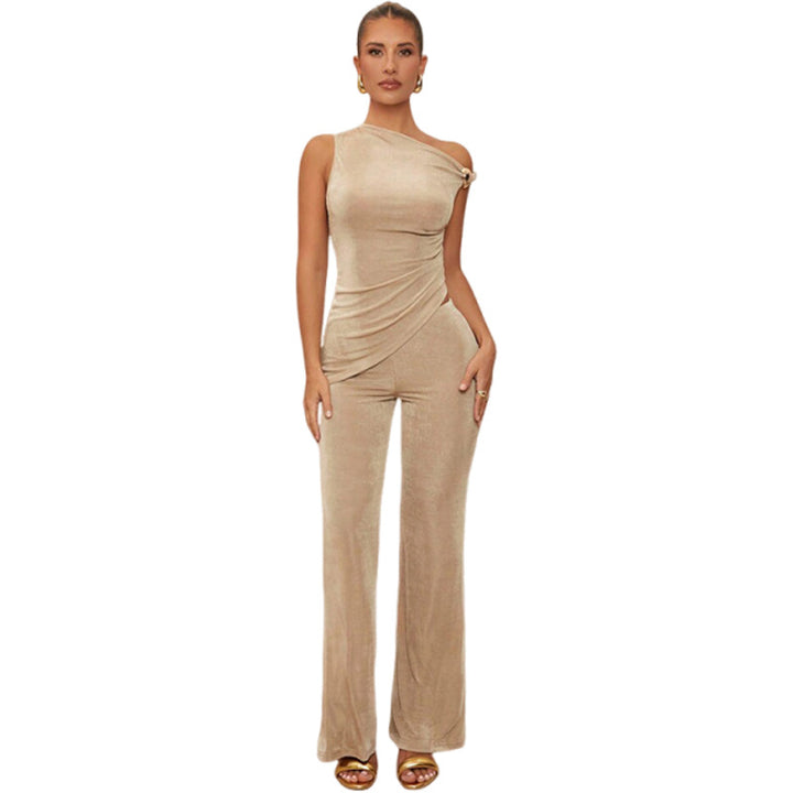 Dame slank skåret jumpsuit med asymmetrisk design og justerbar skulderdetalje Stilla