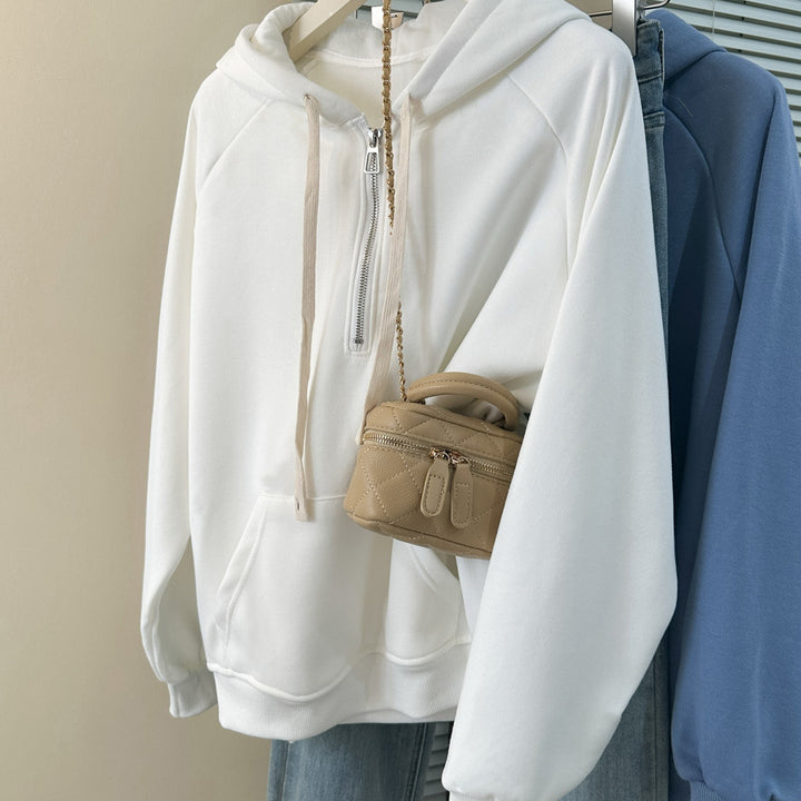 Dame hoodie med lynlås og kængurulomme Stilla