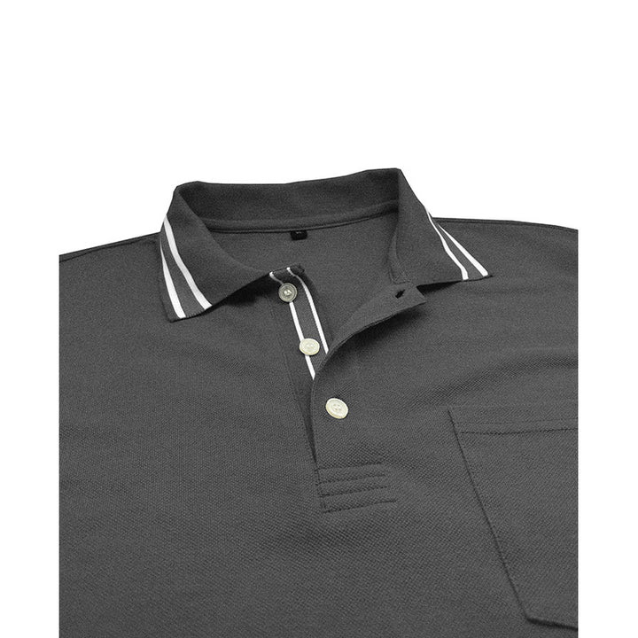 Herrer elegant langærmet polo skjorte med moderigtigt krave og praktisk brystlomme Stilla