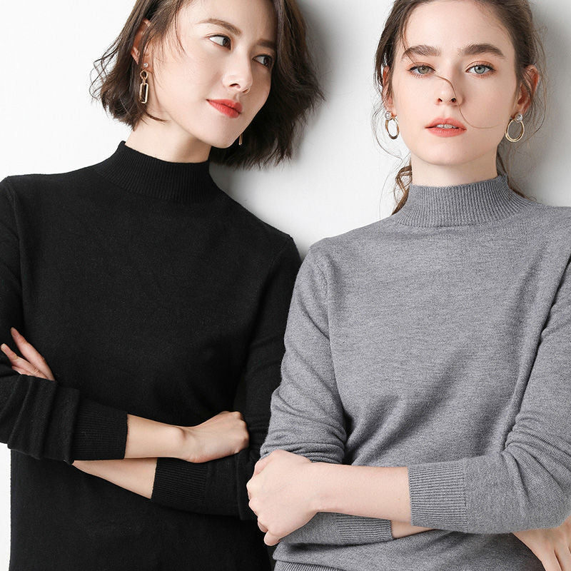 Ladies High Neck Fine Knit Sweater Stilla