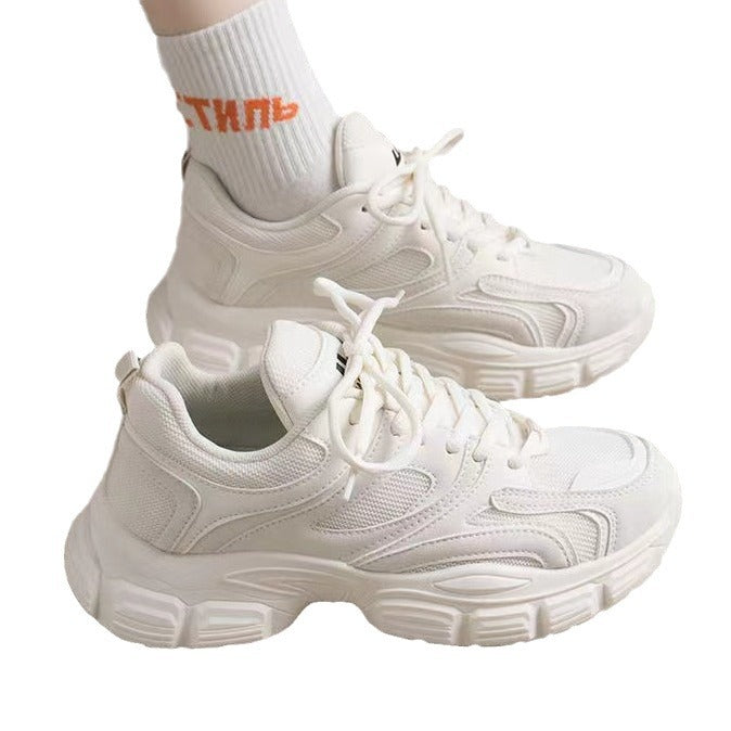 Dame fritidssneakers med åndbar mesh-overflade og stødabsorberende hæl-element Stilla