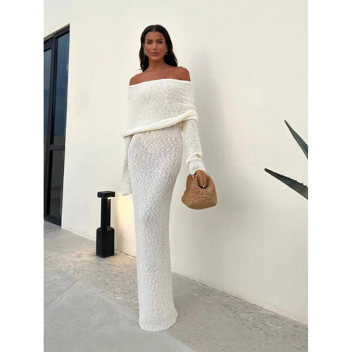 Damer Off-Shoulder Pullover Kjole Stilla