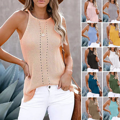 Dame luftig sommer strik top med elegant racerback-design Stilla