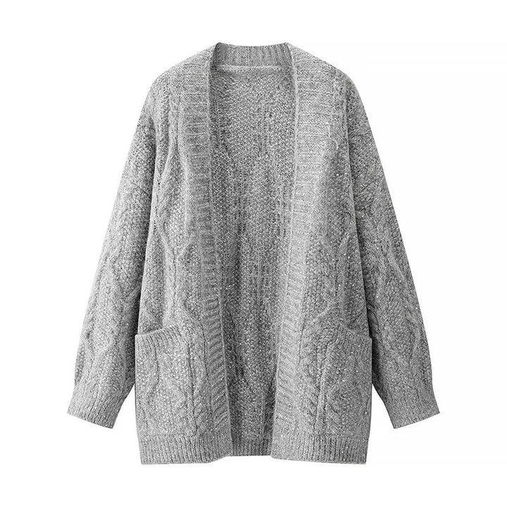 Kvinders chunky strik cardigan med praktiske lommer Stilla