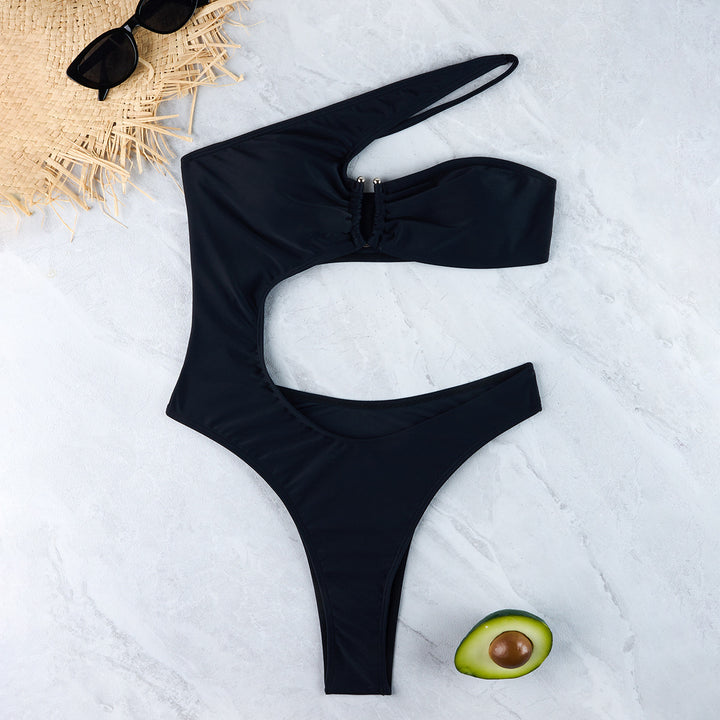 Femme Asymmetrisk Cut-Out Badedragt Sæt Stilla
