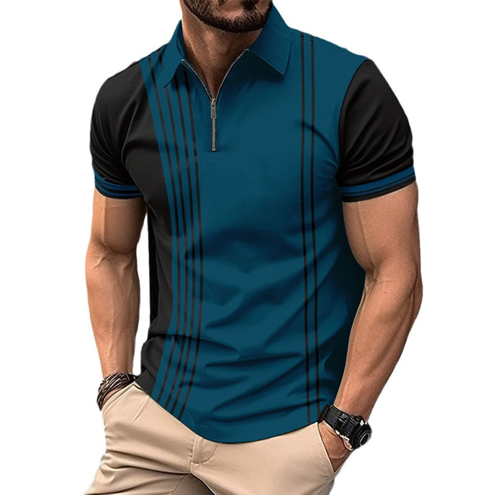 Herre sportiv kortærmet poloshirt med moderne lynlås Stilla