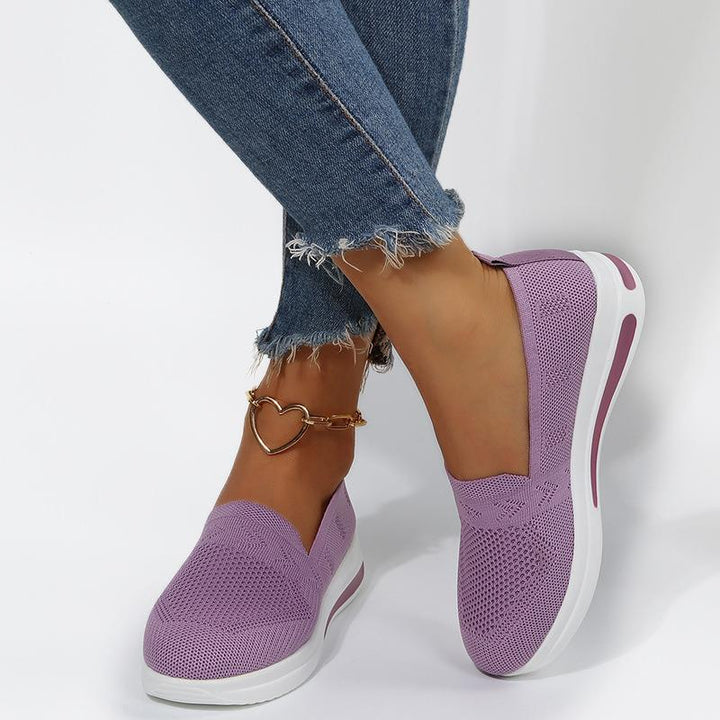 Dame behagelige Slip-On sneakers med åndbart overmateriale og skridsikker sål Stilla