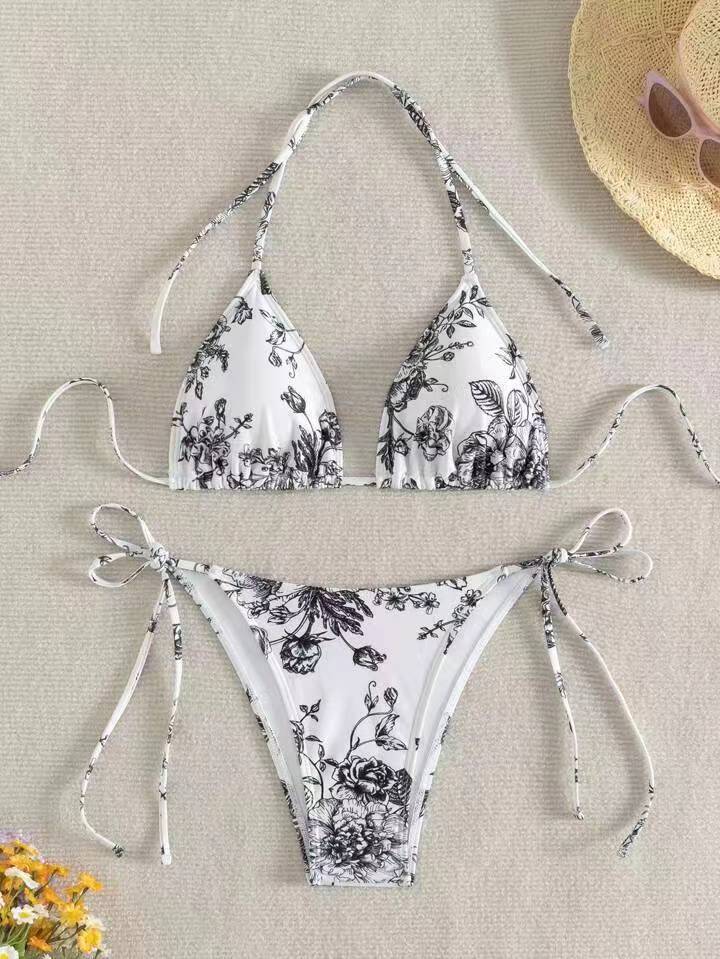 Dame Elegant Triangel-Bikini-Sæt med aftagelige puder Skovae