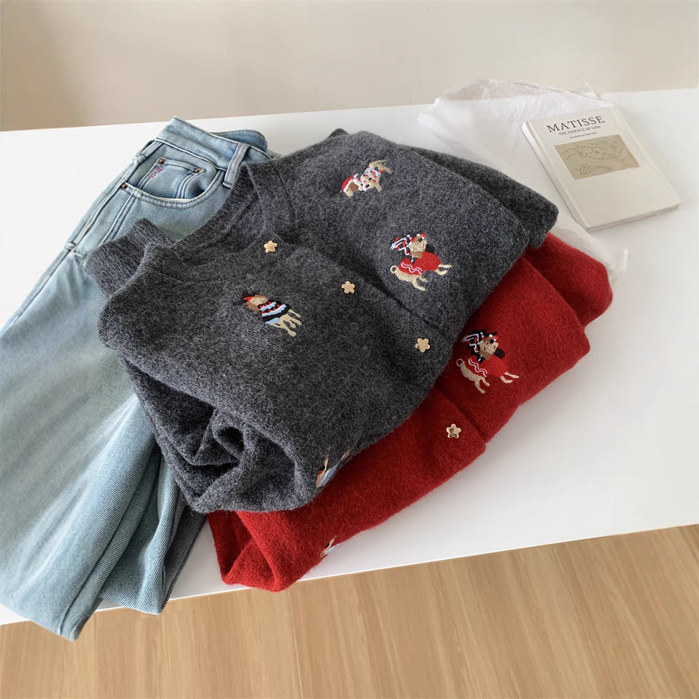 Dame cardigan med farverigt broderi design og elegant snit Stilla