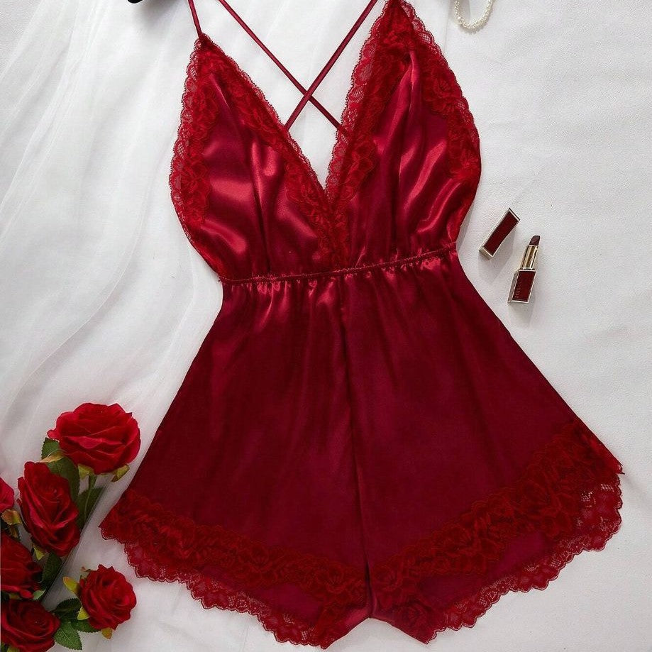 Dame Spids Satin Overall Stilla
