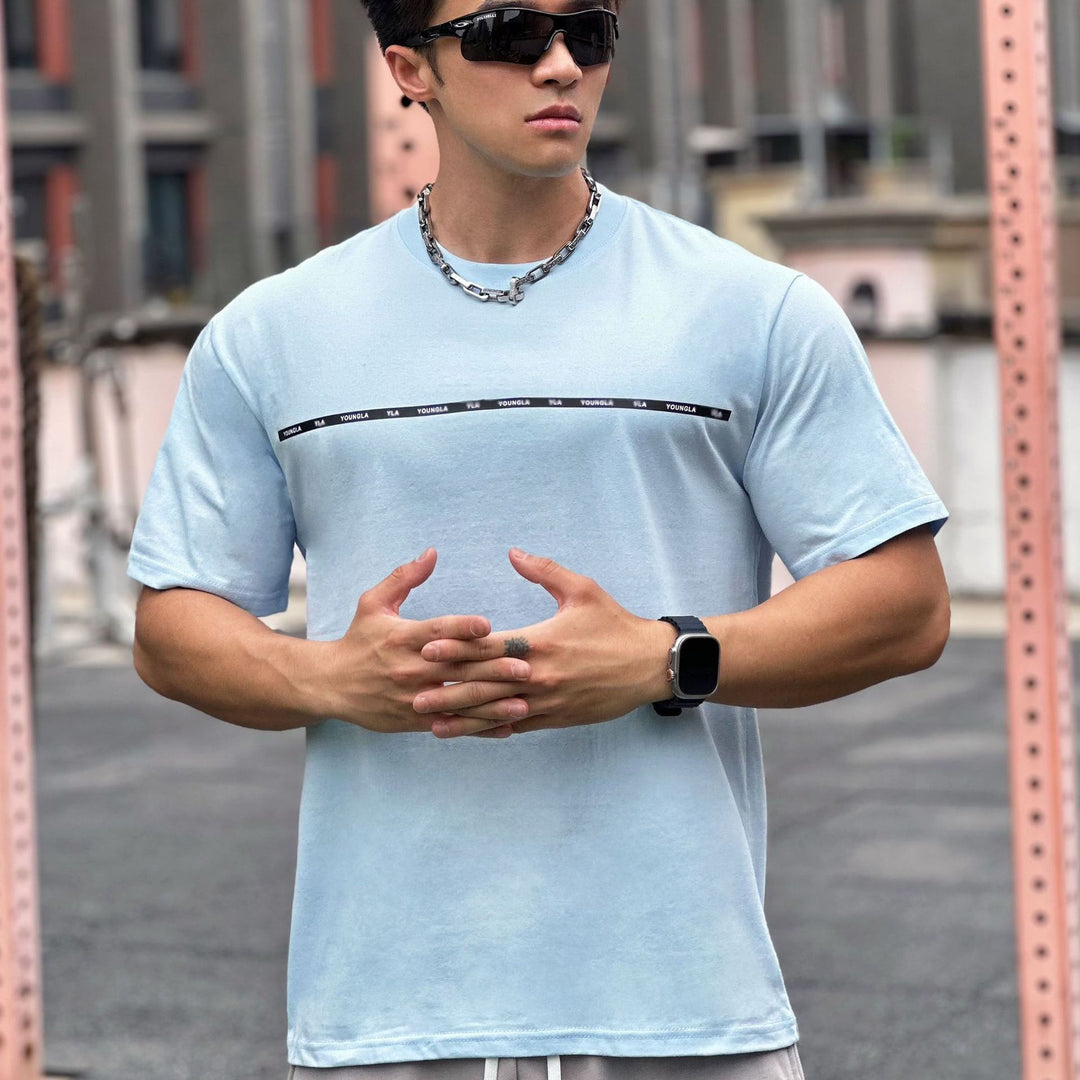Herrer Mode-T-shirt med moderne skrift og afslappet pasform Stilla