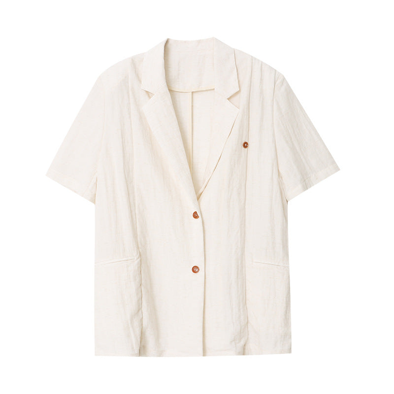 Kvindernes elegante linned blazer med korte ærmer Stilla