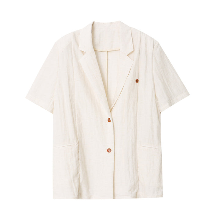 Kvindernes elegante linned blazer med korte ærmer Stilla